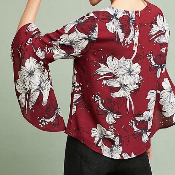 NWT Anthropologie Riana Ruffled Top by ISLA MAUDE - Picture 3 of 6